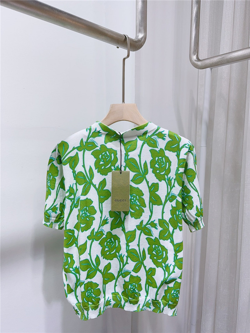Gucci round neck short sleeve thin top replica d&g clothing