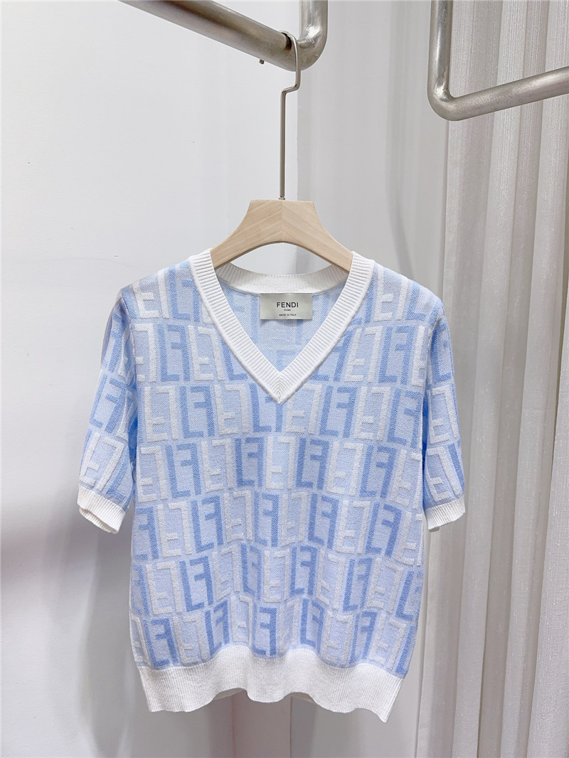 F**di short-sleeved knitted top replica clothes