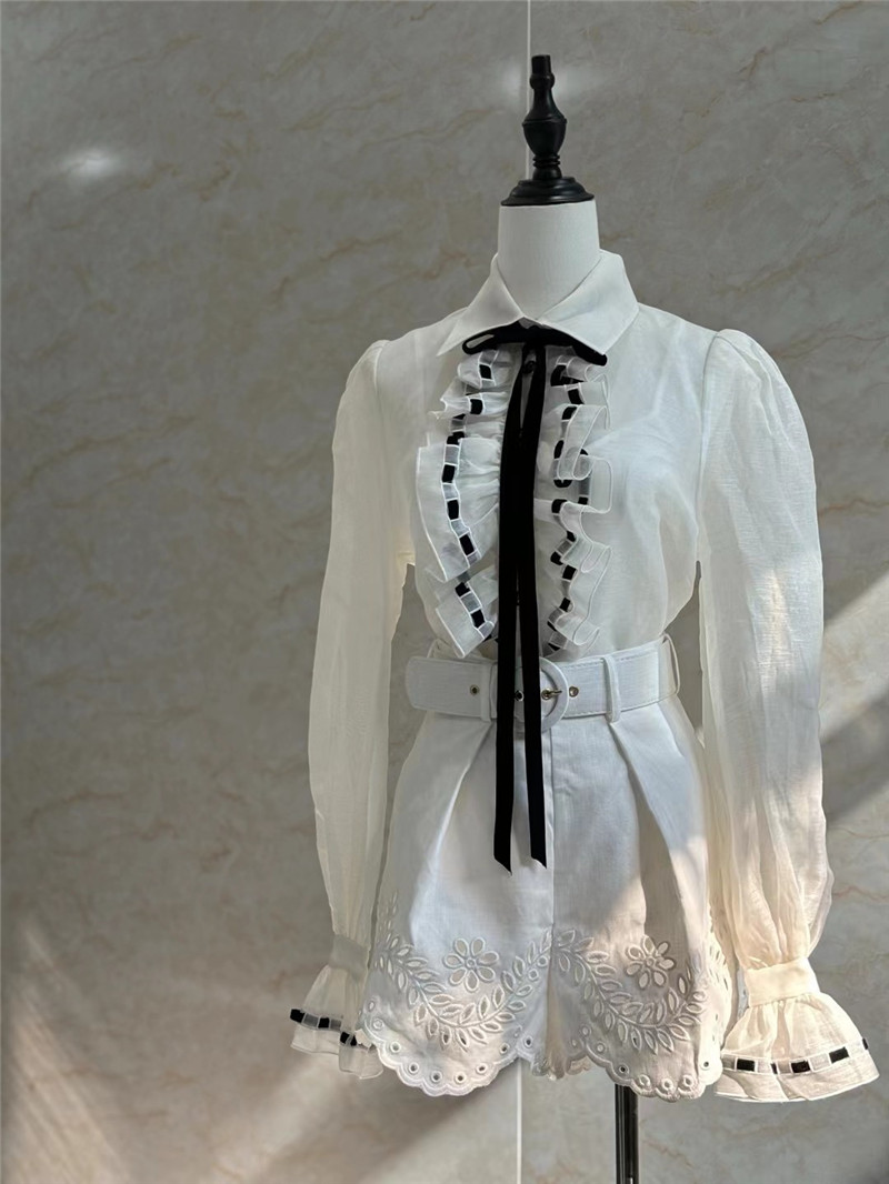 zimm silk and linen embroidered ribbon shirt replica clothing