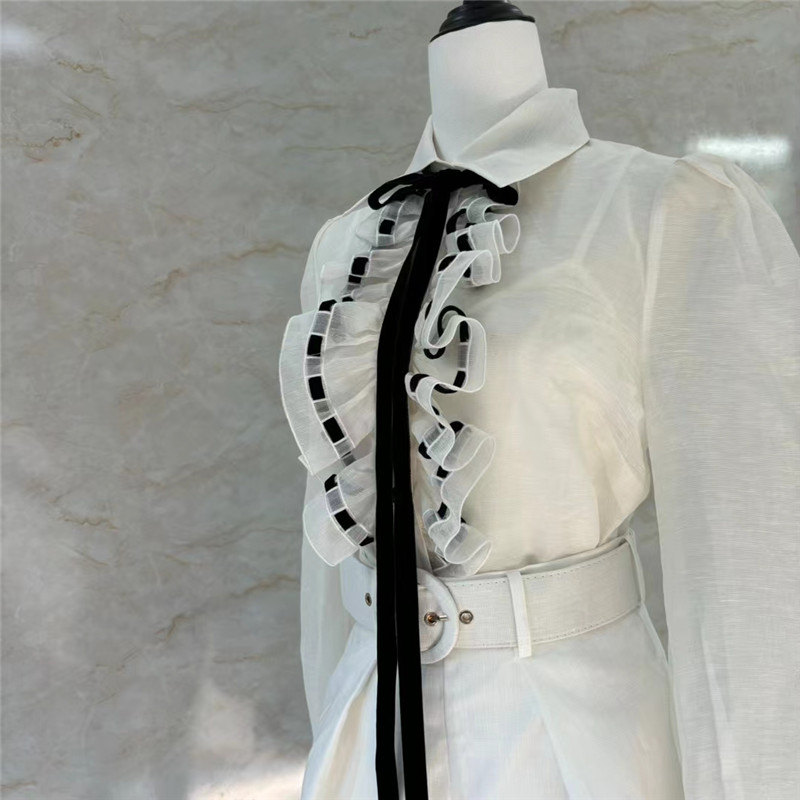 zimm silk and linen embroidered ribbon shirt replica clothing