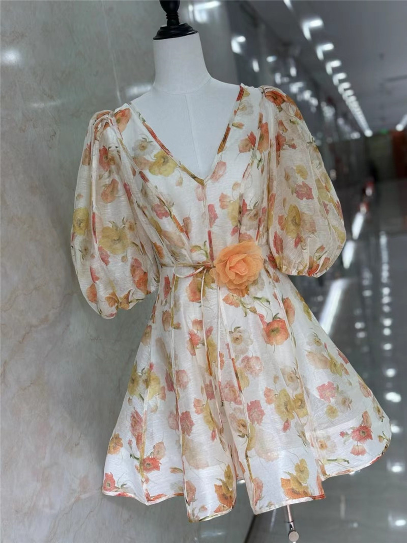 zimm puff short sleeve V-neck dress replica clothing sites