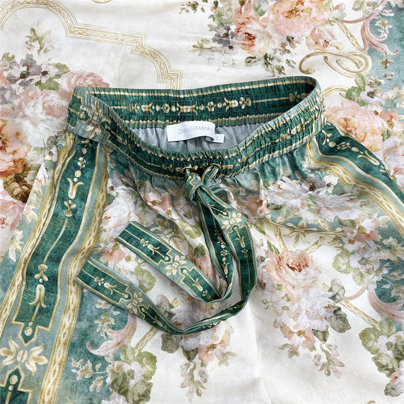 zimm silk top + Silk wide leg pants set replica clothes