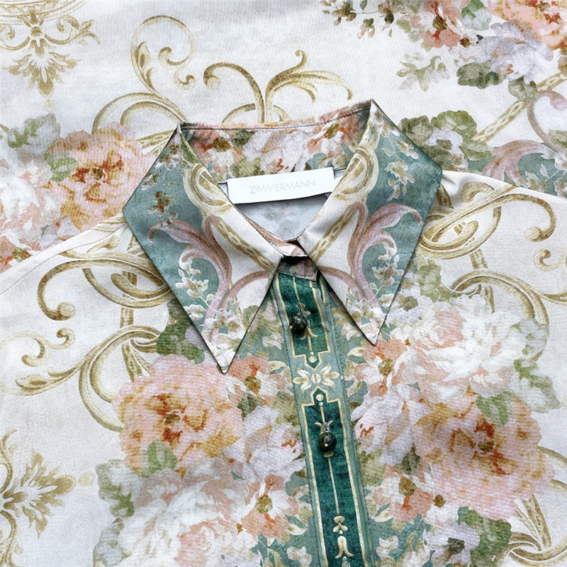 zimm silk top + Silk wide leg pants set replica clothes