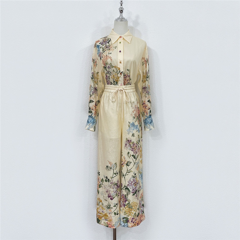 zimm ramie top + Linen wide leg pants replica d&g clothing