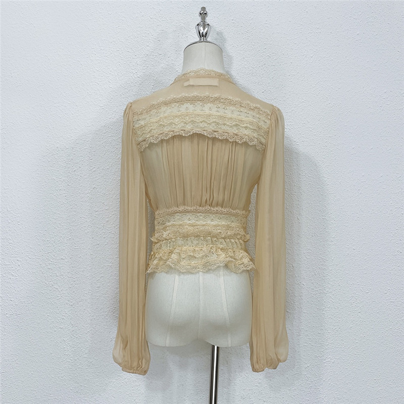 zimm rayon patchwork lace top replica clothing