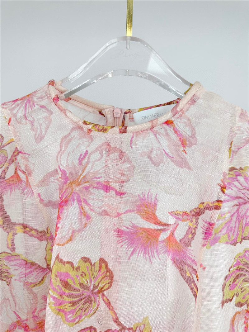 zimm floral pattern long sleeve mini dress replica clothing