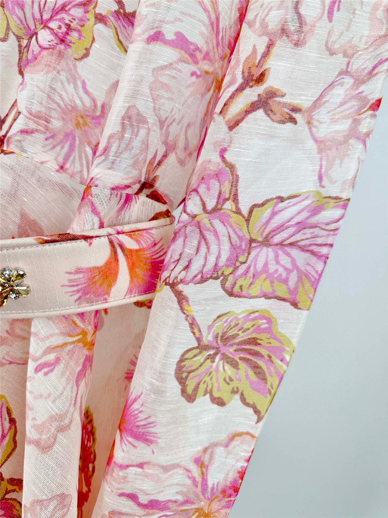 zimm floral pattern long sleeve mini dress replica clothing