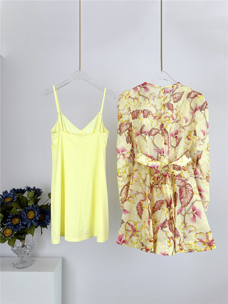 zimm floral pattern long sleeve mini dress replica clothing