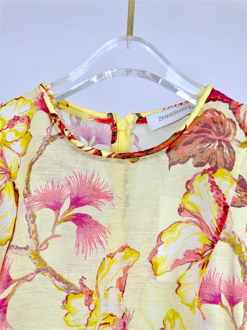 zimm floral pattern long sleeve mini dress replica clothing