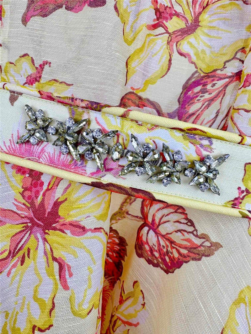 zimm floral pattern long sleeve mini dress replica clothing