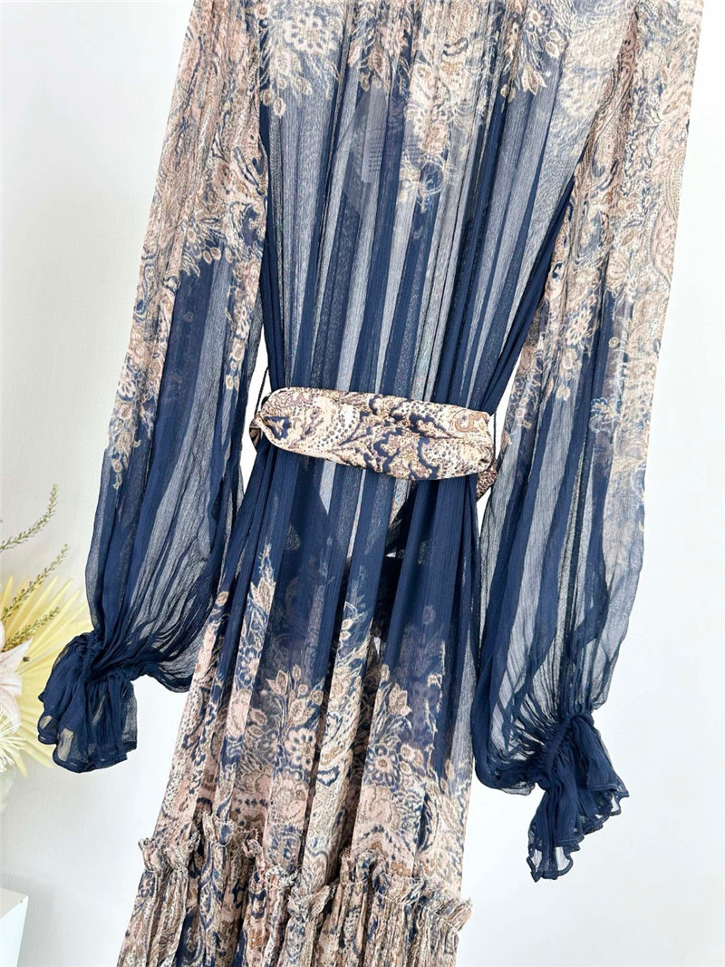 zimm high neck long sleeve midi dress replica designer clothes