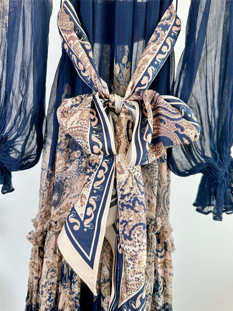 zimm high neck long sleeve midi dress replica designer clothes