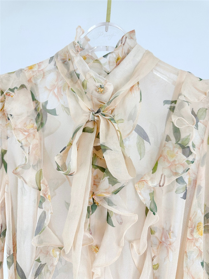 zimm ruffled collared long-sleeved midi dress replica clothing