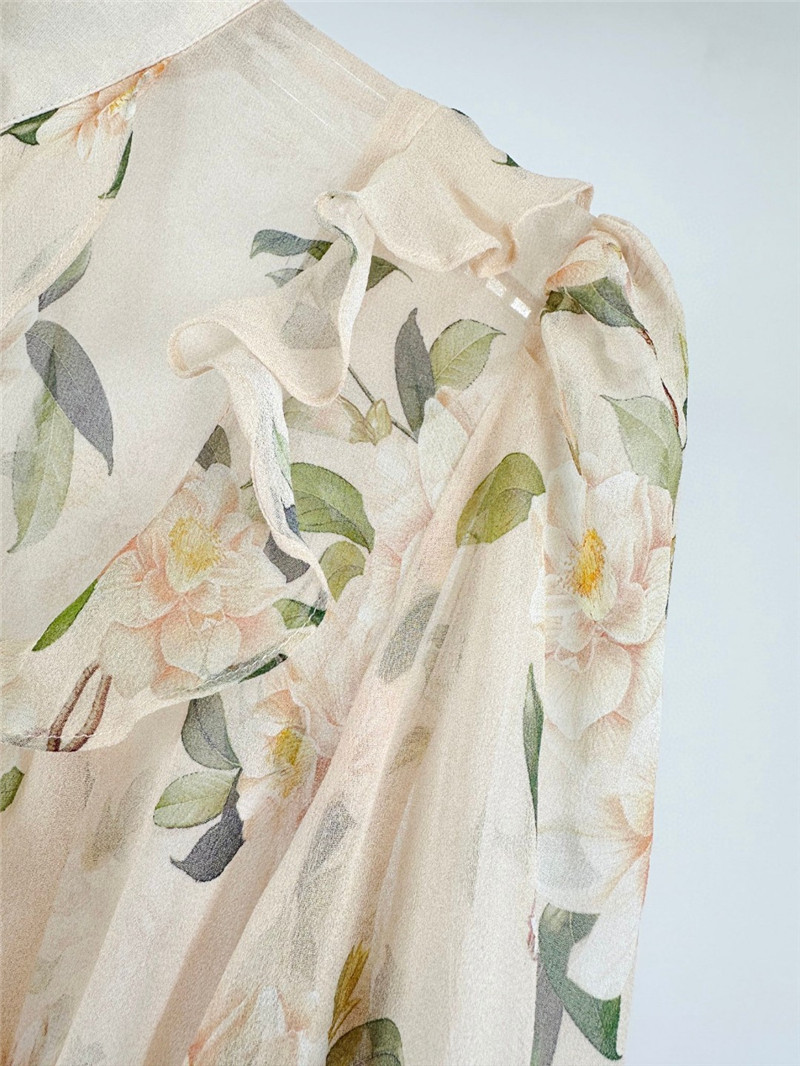 zimm ruffled collared long-sleeved midi dress replica clothing