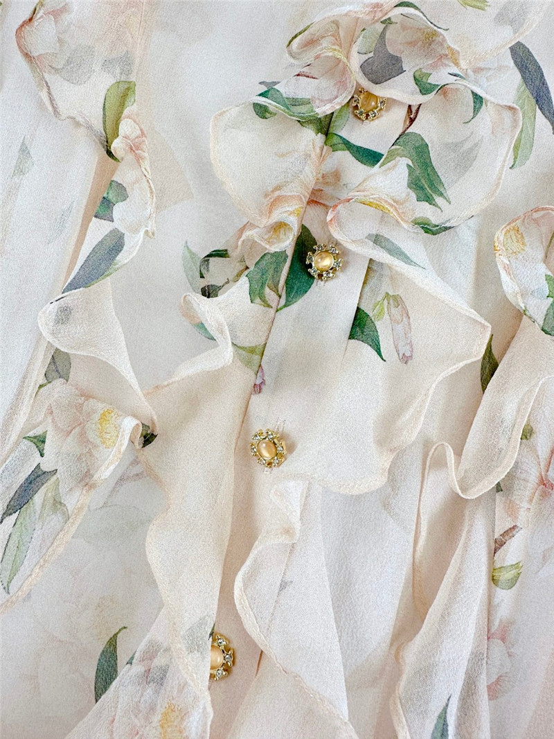 zimm ruffled collared long-sleeved midi dress replica clothing