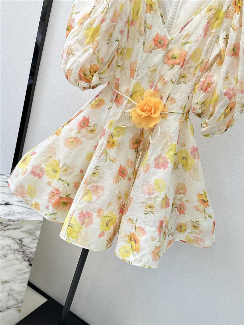 zimm linen print dress replica designer clothes