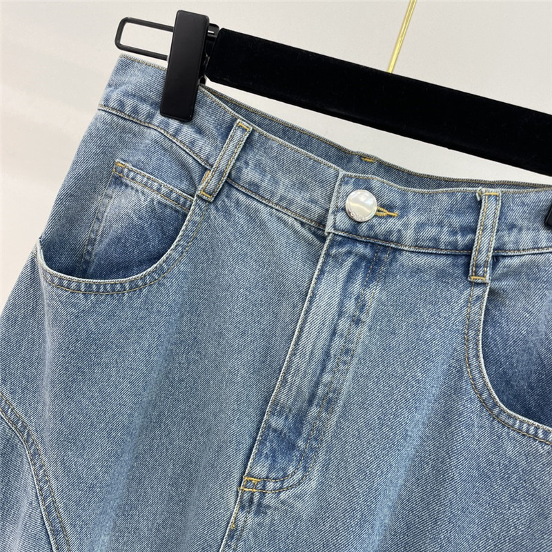 Chloé magnolia hollow embroidered denim skirt replica clothing