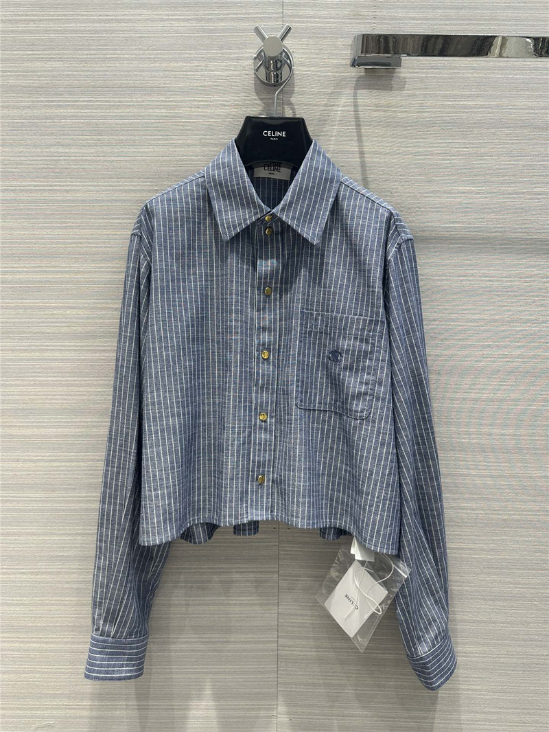 Ce1i*e denim cotton striped shirt replica d&g clothing