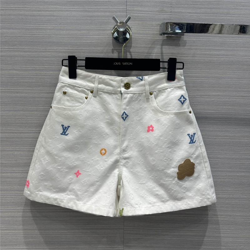 l0vis Vvtt0n lv white denim shorts replicas clothes