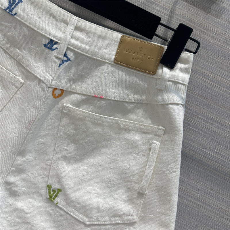 l0vis Vvtt0n lv white denim shorts replicas clothes