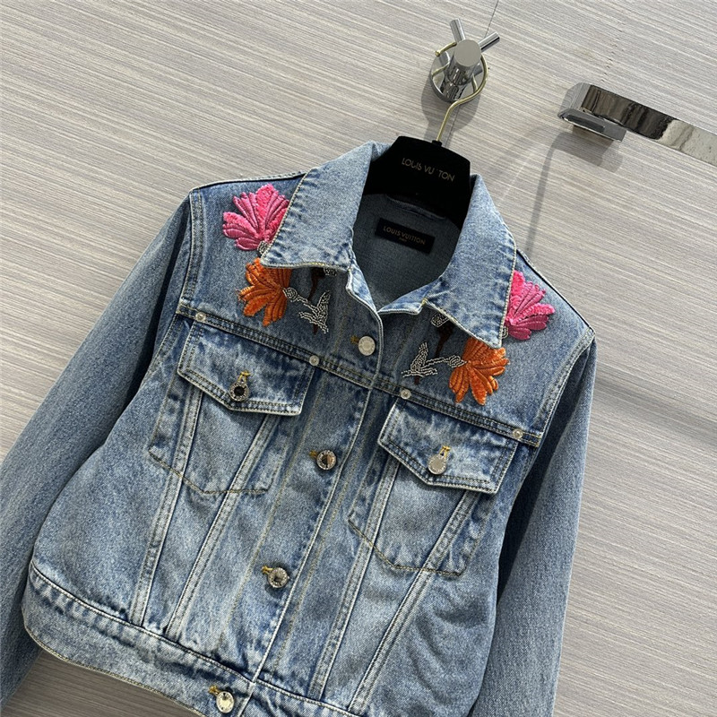 louis vuitton LV denim jacket short coat replica clothing
