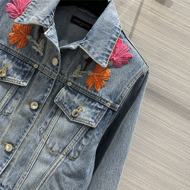 louis vuitton LV denim jacket short coat replica clothing