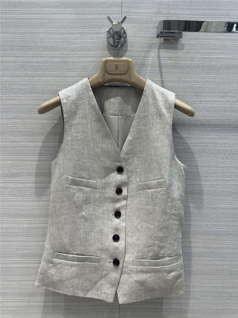 BC herringbone cotton and linen suit vest replicas clothes