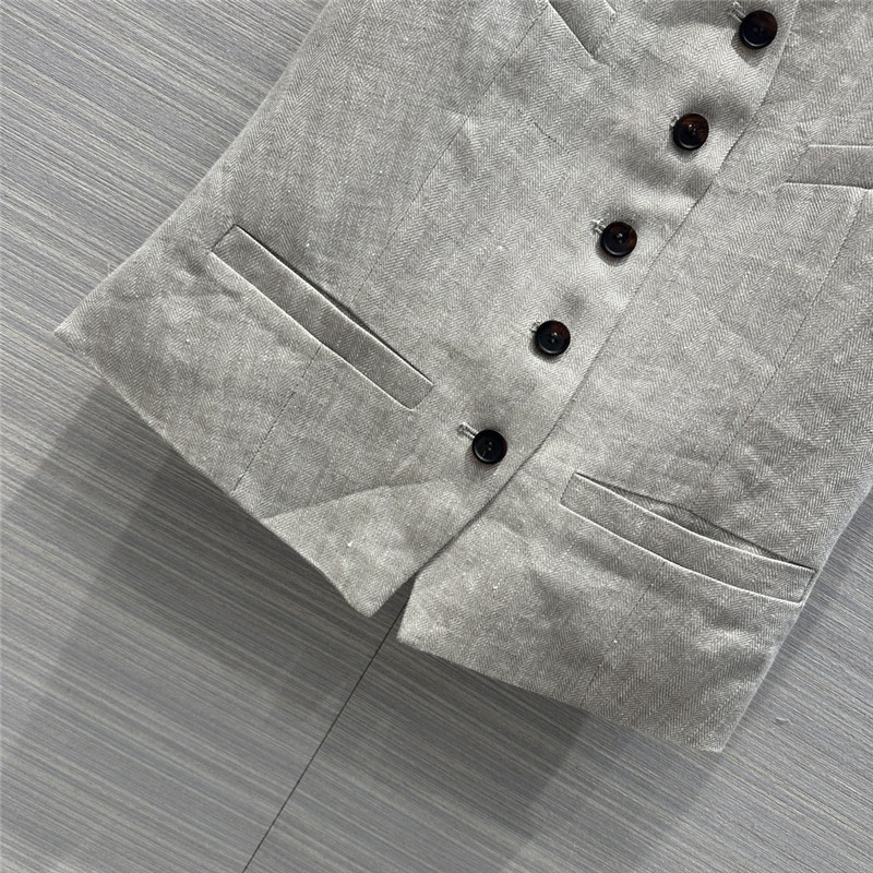 BC herringbone cotton and linen suit vest replicas clothes