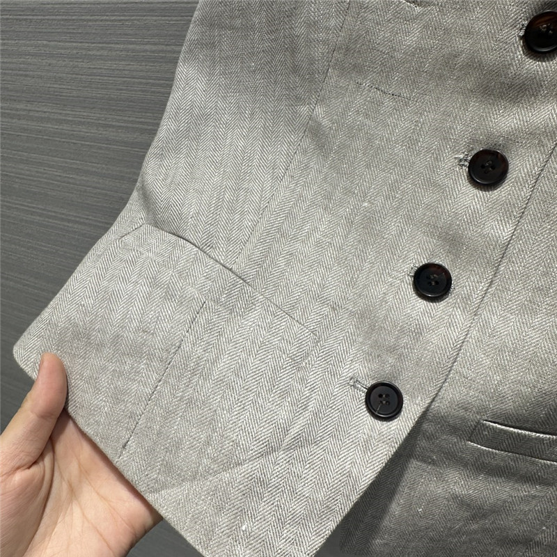 BC herringbone cotton and linen suit vest replicas clothes