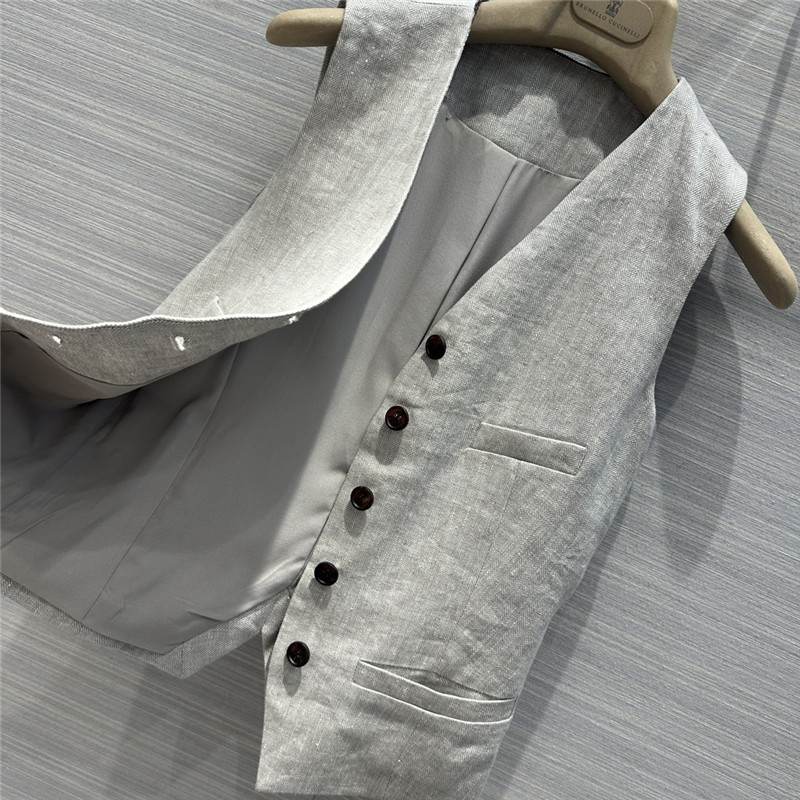 BC herringbone cotton and linen suit vest replicas clothes