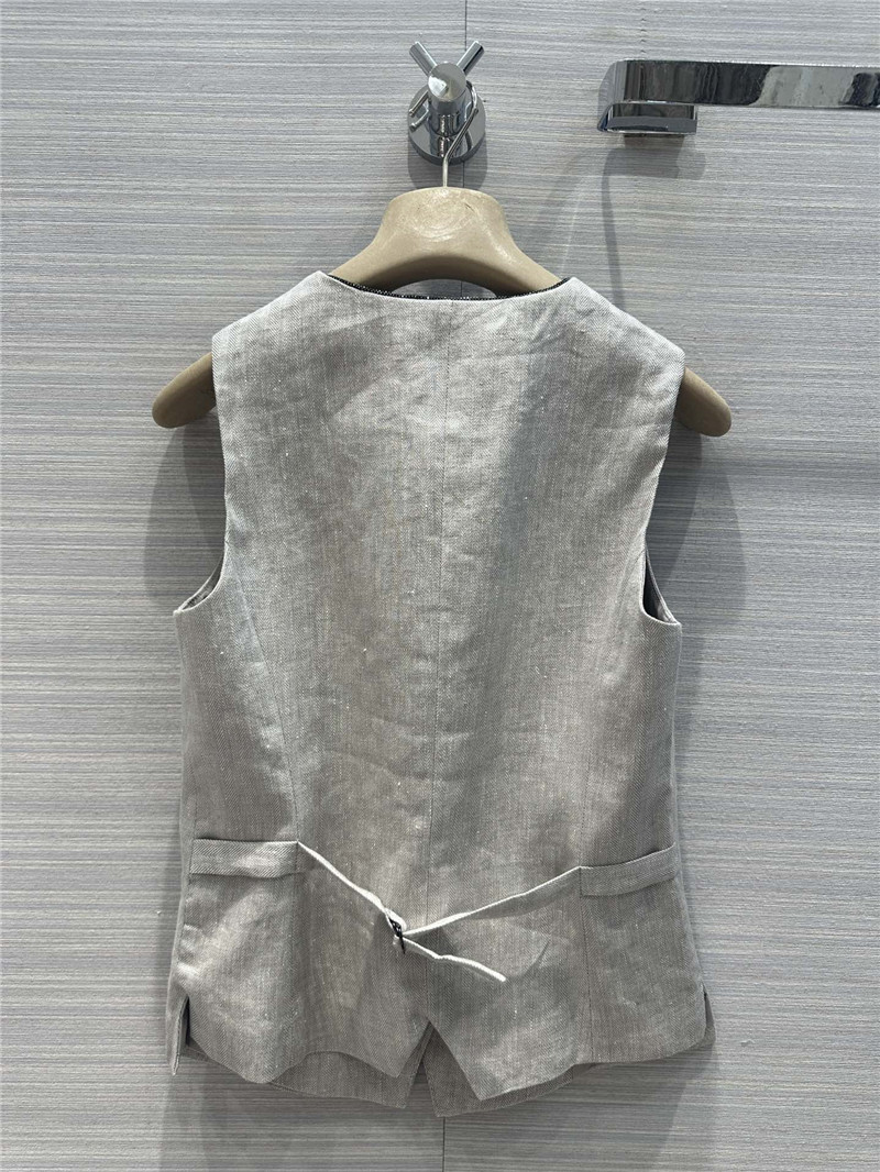 BC herringbone cotton and linen suit vest replicas clothes