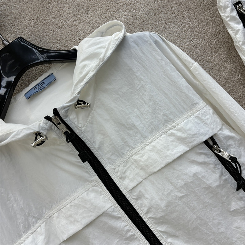 Pra*a contrast color sun protection casual suit replica clothing