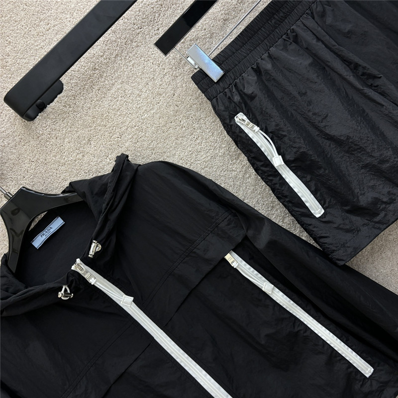 Pra*a contrast color sun protection casual suit replica clothing