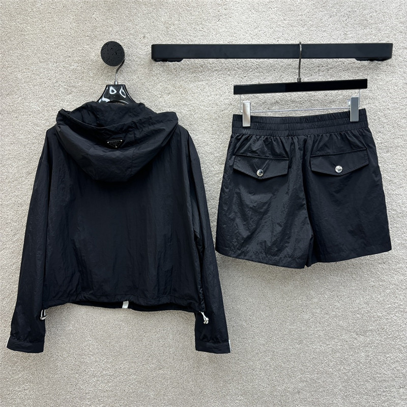 Pra*a contrast color sun protection casual suit replica clothing