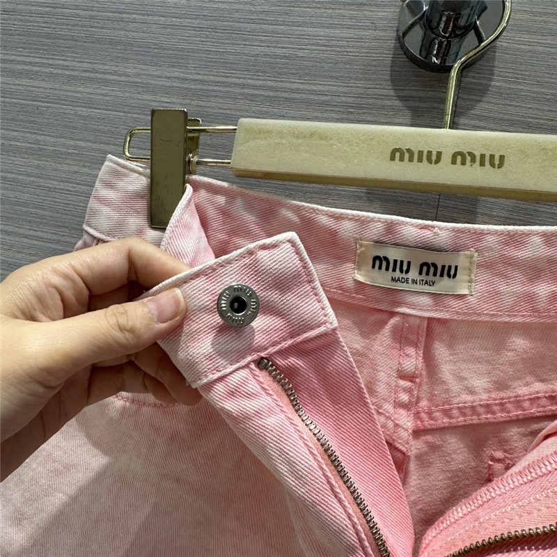 M1um1u straight denim shorts replica designer clothes