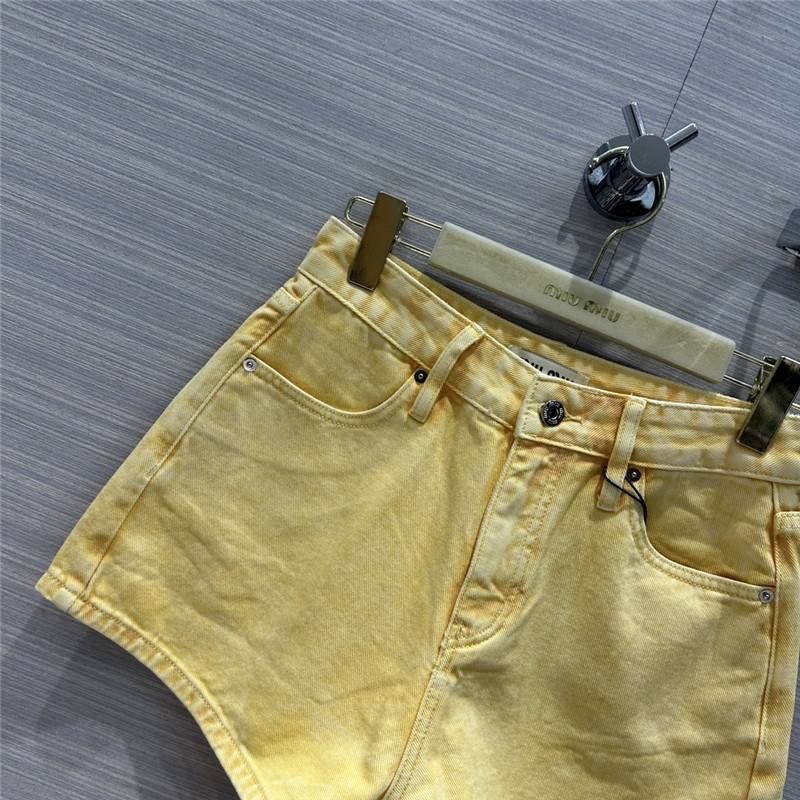 M1um1u straight denim shorts replica designer clothes