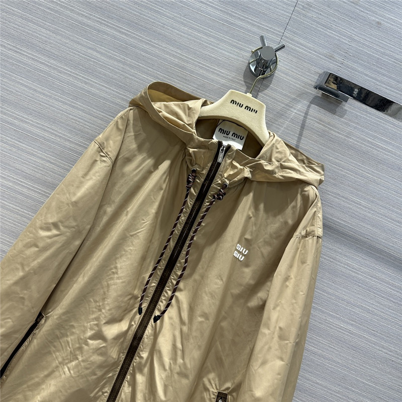 Miu Miu Logo Embroidered Technical Jacket