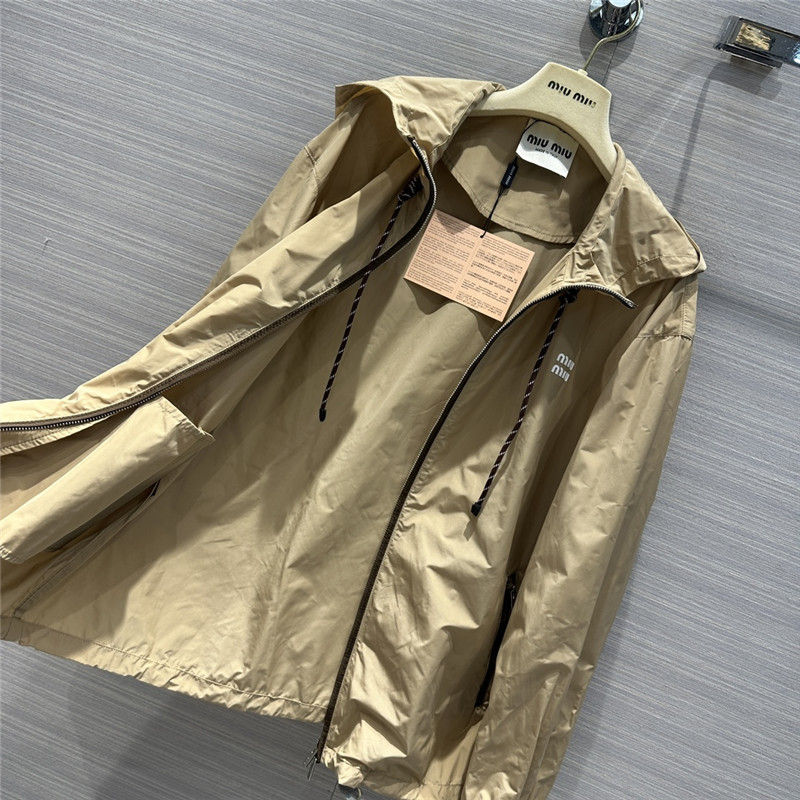 Miu Miu Logo Embroidered Technical Jacket