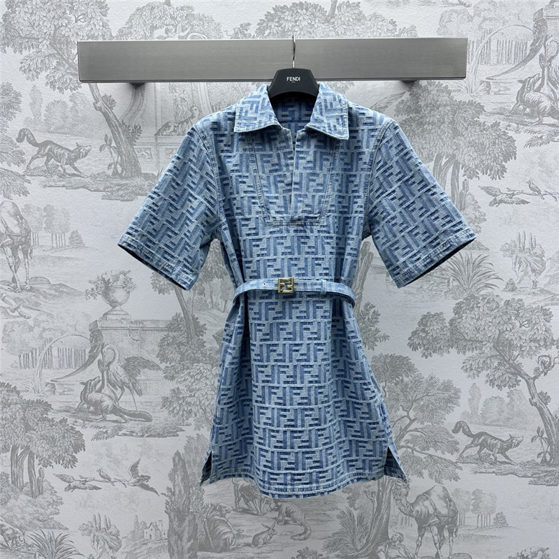 F**di jacquard denim belt dress replicas clothes
