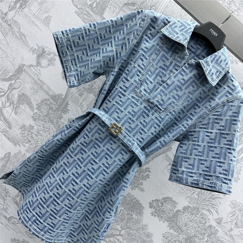 F**di jacquard denim belt dress replicas clothes