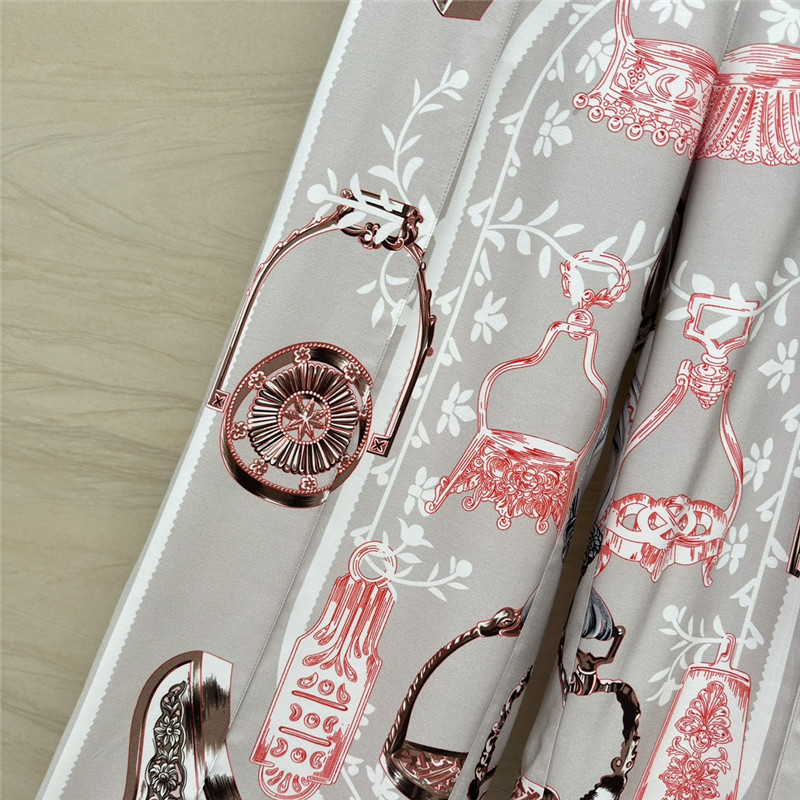 H**me5 chain saddle print silk trousers replica clothes