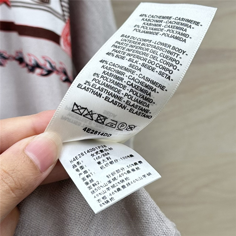 H**me5 patchwork silk cashmere t-shirt in grey