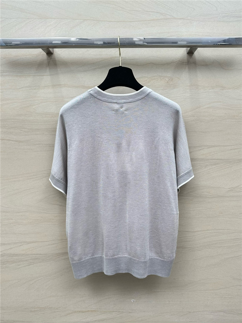H**me5 patchwork silk cashmere t-shirt in grey