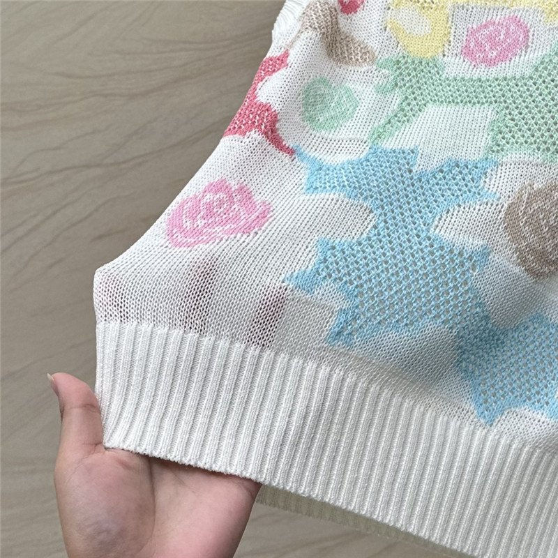 Ch**el colorful jacquard knitted vest