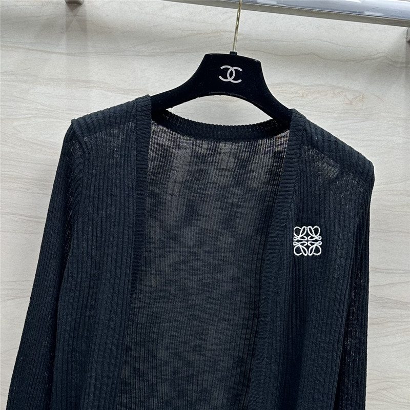 L0ew* black linen yarn cardigan