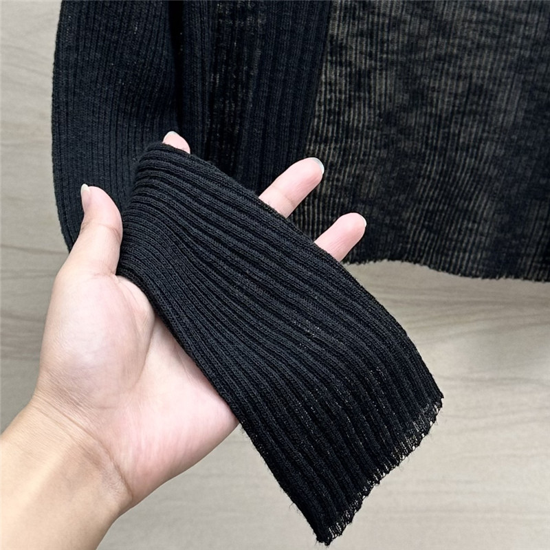 L0ew* black linen yarn cardigan