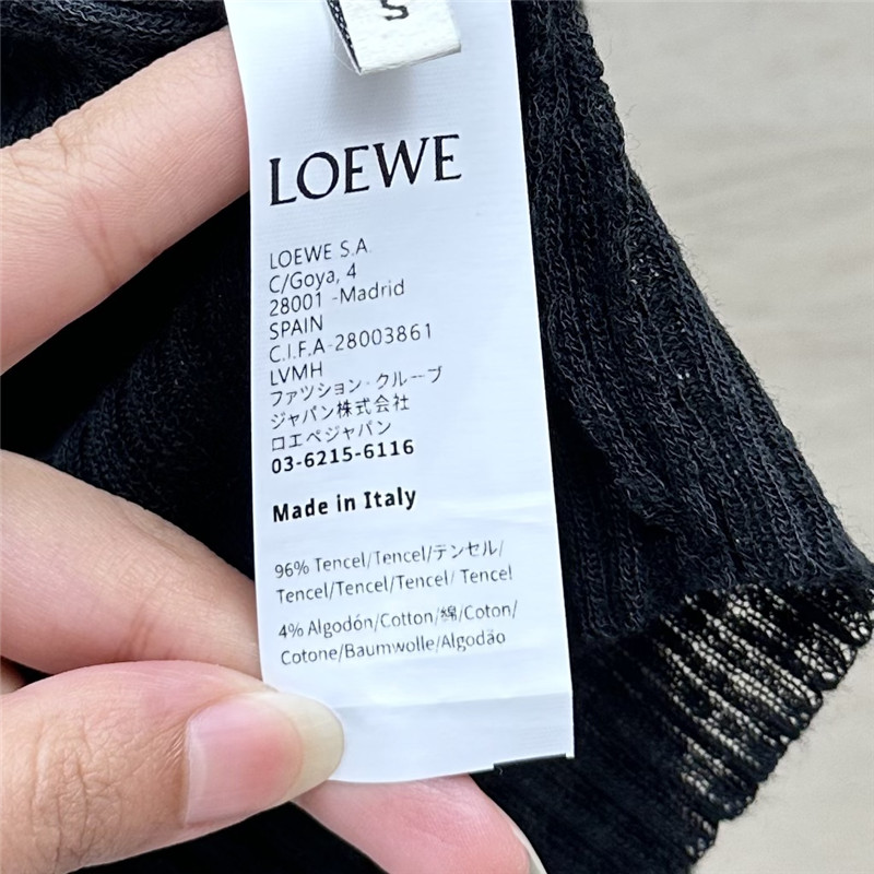 L0ew* black linen yarn cardigan