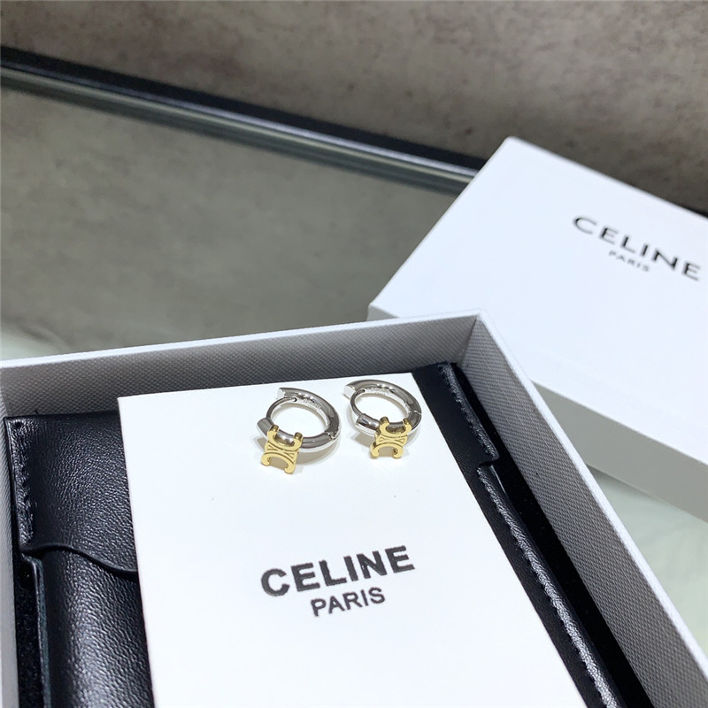 Ce1i*e triomphe star hoop earrings
