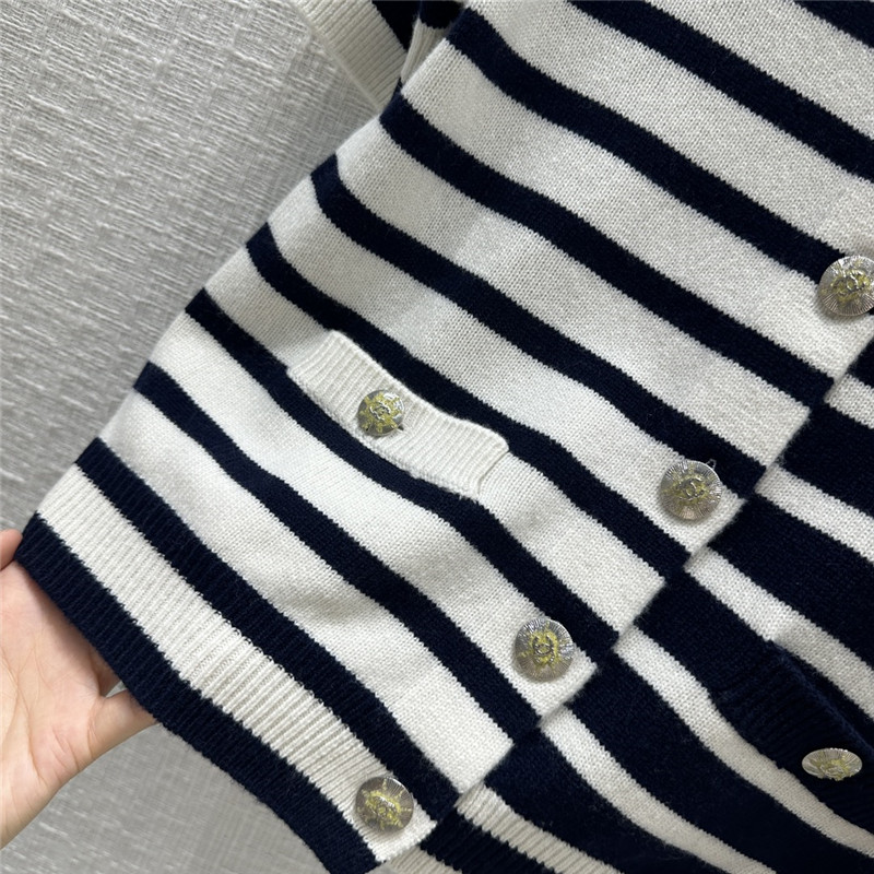 Ch**el striped cashmere knit top