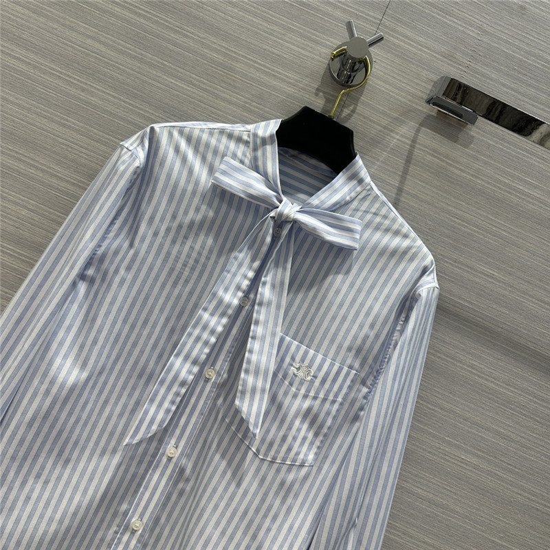 Ce1i*e sky blue striped shirt replica clothes
